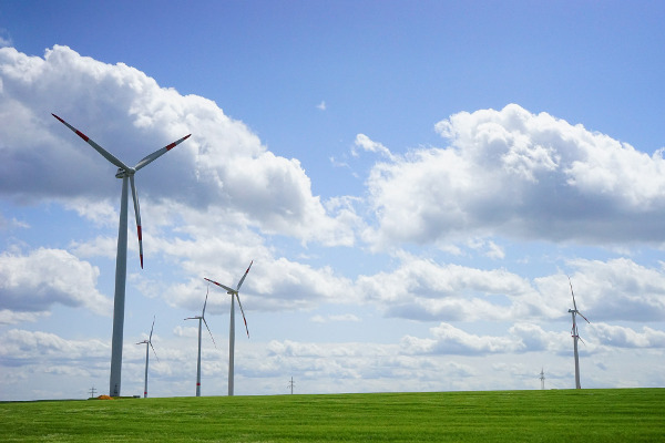 Fully operational wind turbines at a wind facility